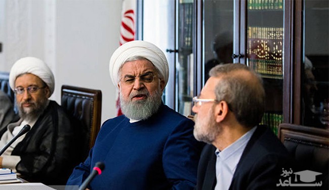 اخم روحانی به لاریجانی