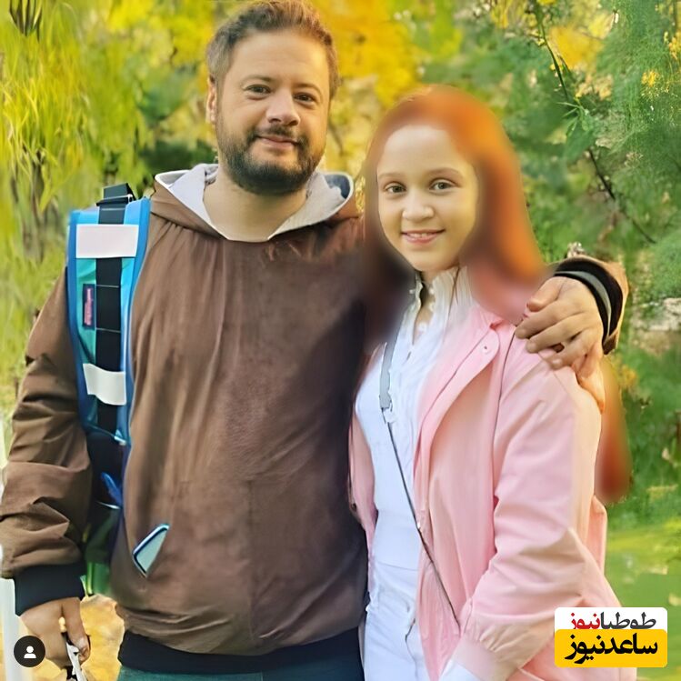 عکس علی صادقی و دخترش