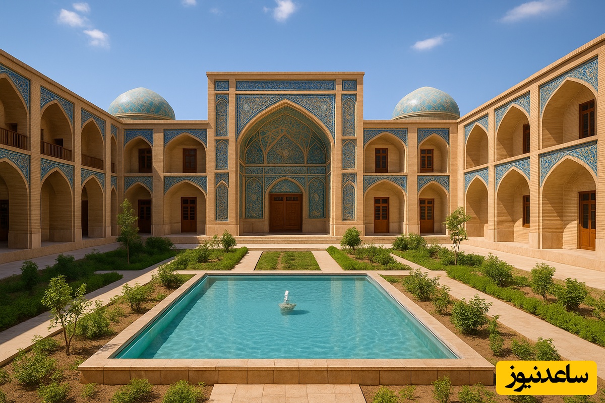 اگر مدارس با الهام از معماری ایرانی ساخته می‌شدند چه شکلی بودند/ وسط درس خسته شدی؟ بپر کنار حوض و یه کم آب‌بازی کن!😂 +عکس