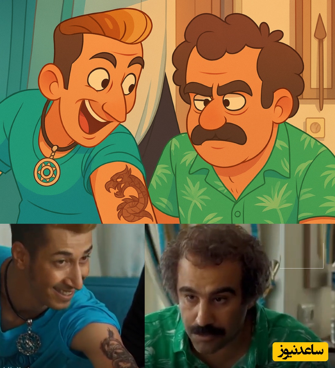 انیمیشن سکانس خالکوبی بهتاش و به جوش آوردن نقی هم ساخته شد/واقعا می‌خواست با دندون پاکش کنه؟🤣