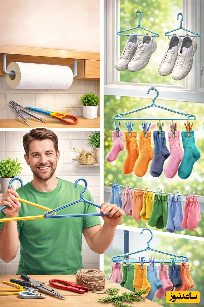 ویدئو/چوب‌لباسی‌های قدیمی را دور نریزید؛ معجزه خلاقیت در نظم‌دهی به خانه!