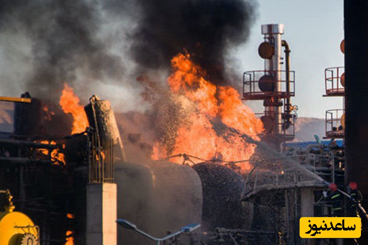 ببینید | آتش سوزی مهیب در پالایشگاه نفت بندرعباس