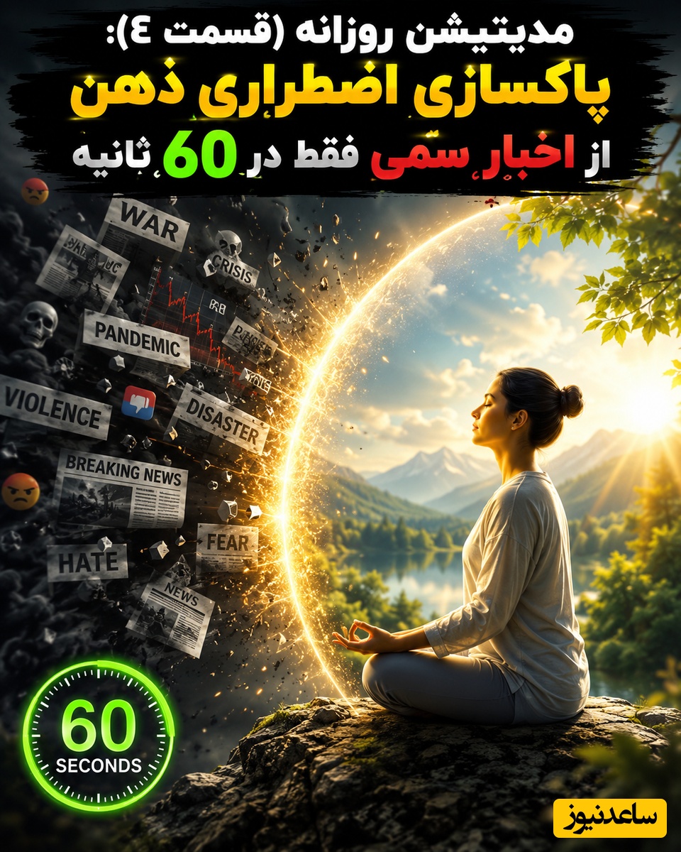 مدیتیشن روزانه (قسمت 4): پاکسازیِ اضطراریِ ذهن از اخبارِ سمی فقط در 60 ثانیه