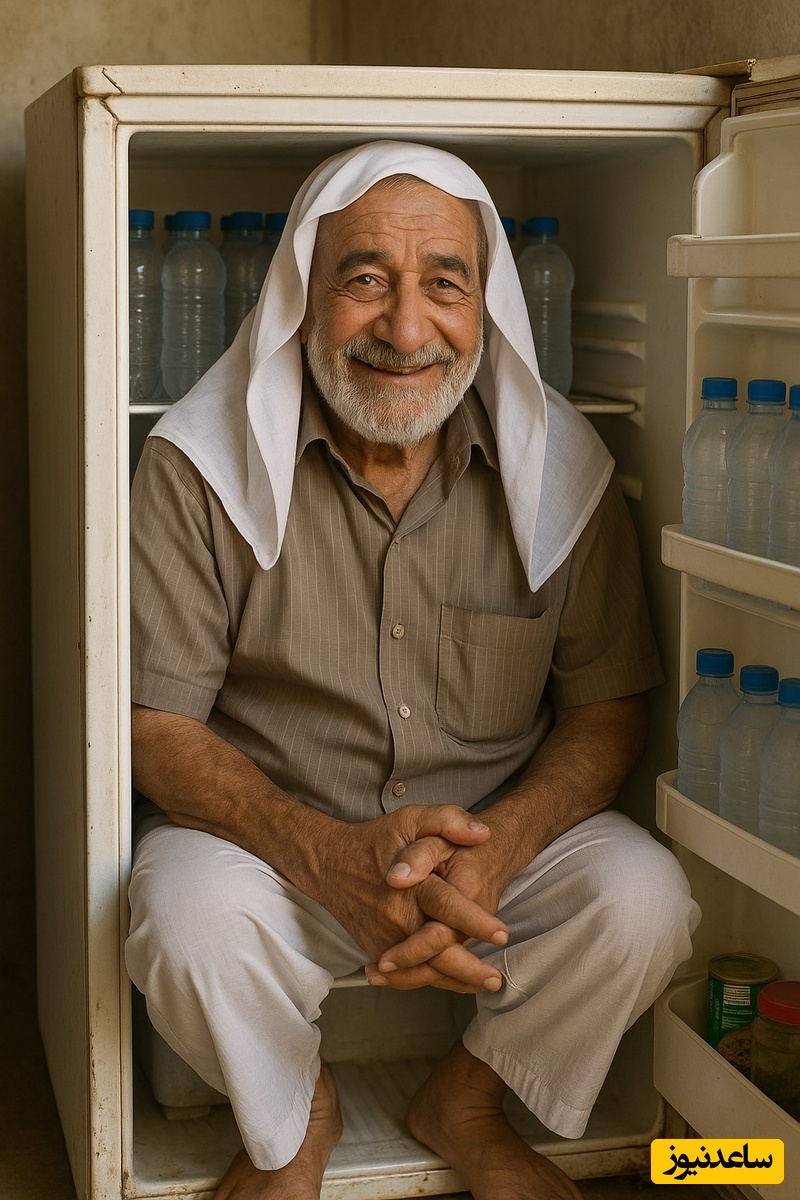 خلاقیت خنده دار بَقال اهوازی برای فرار از گرمای 50 درجه حماسه‌ساز شد/ صدهزار آفرین به این مغز پر از ایده