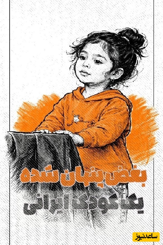 بغض پنهان یک دختر بچه ایرانی در فراق شهادت پدرش / قهرمان من حالا خوابیده است…