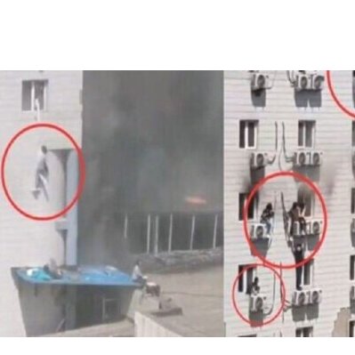 آتش سوزی مهیب در بیمارستان/ لحظه دلخراش آویزان شدن بیماران گرفتار از پنجره‌+ فیلم