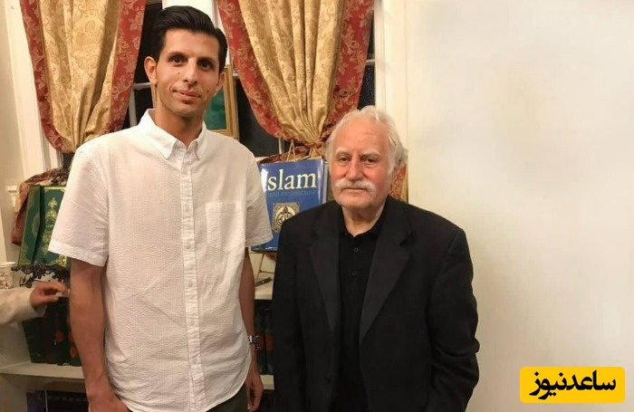 وحید طالب لو در کنار استاد محمود فرشچیان