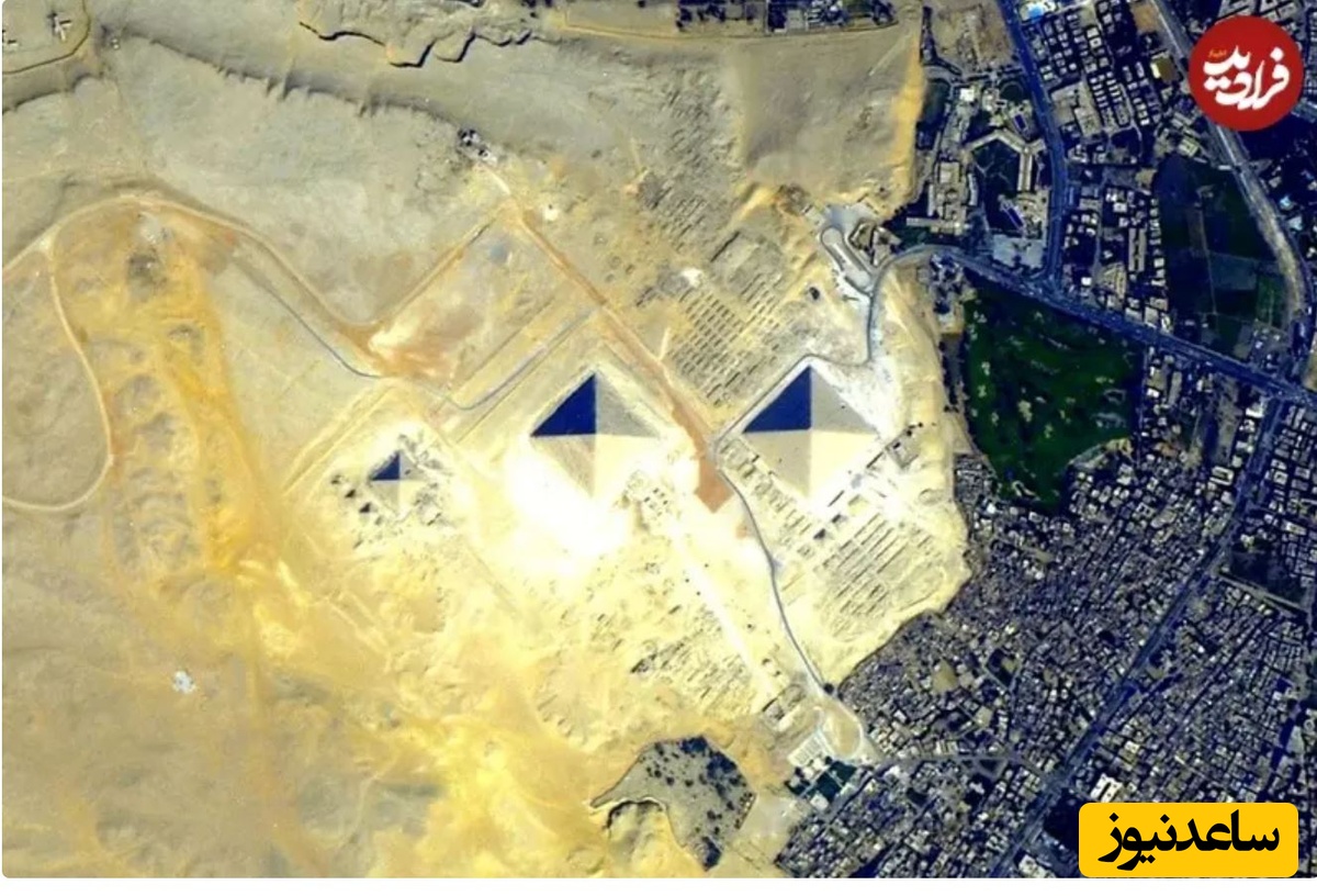 نمای هوایی هرمهای جیزه، تصویر ماهوارهای