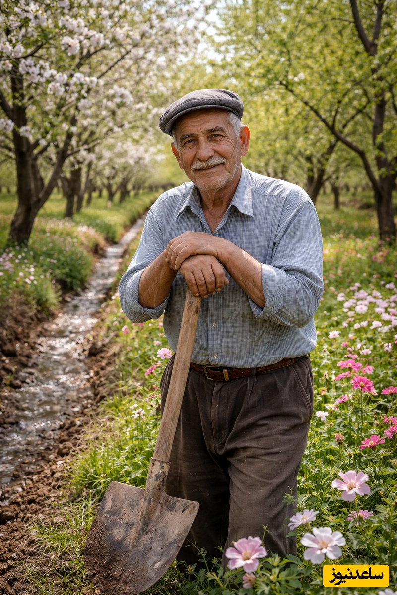 خلاقیت تحسین برانگیز کشاورز تبریزی در آبیاری ابتکاری با کمترین امکانات شاهکاریه برا خودش/ 1000 آفرین به این ذهن پر از ایده