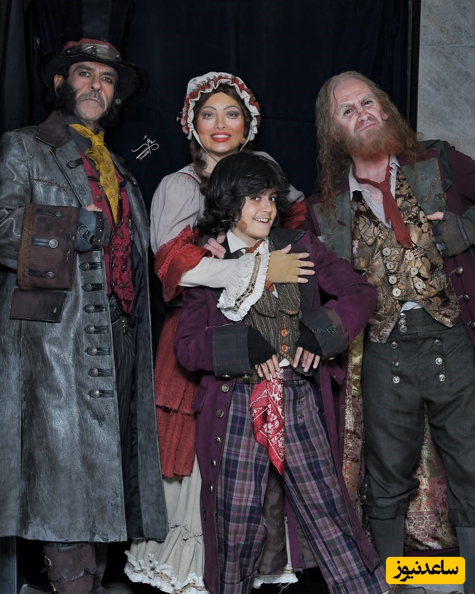اکران روز: نگاهی به تیپ و استایل ویکتوریایی بهنوش طباطبایی در پشت صحنه نمایش الیور توئیست با حضور هوتن شکیبا، سیامک انصاری، بانیپال شومون و رایان سرلک