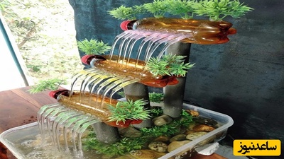 خلاقیت تحسین برانگیز مرد خوش‌ذوق برای ساخت آبنمای خانگی فوق لوکس و جنگلی فقط با یونولیت و سیمان / صدای آبشار چه آرامشی داره انگار تو دل شمالی 😍