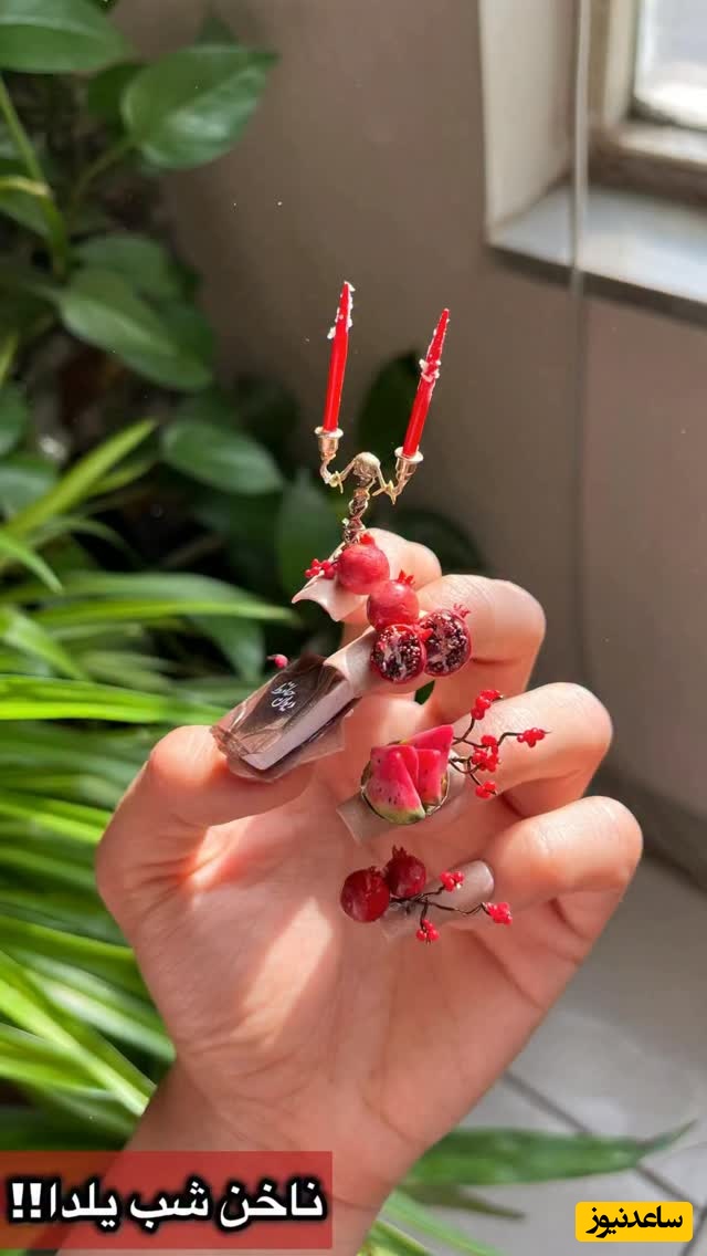 خلاقیت تحسین برانگیز ناخنکار هنرمند برای خلق عجیب‌ترین طرح ناخن برای شب یلدا / از جون مایه گذاشته، فرض کن ب اینا بری خونه فامیل شوهر 🤣