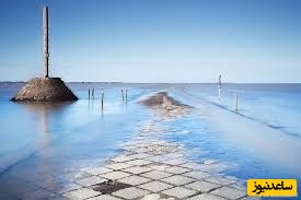 معرفی جاده ای وسط دریا در فرانسه که روزی دو بار در روز ناپدید می شود