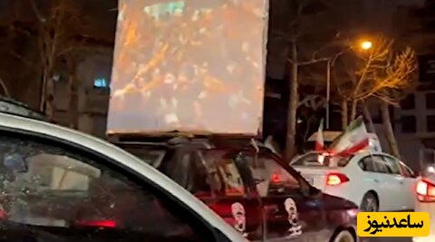 ببینید| ابتکار جالب این وطن  پرست مشهدی برای پخش کلیپ های حماسی در بالای خودروی پراید+ ویدیو