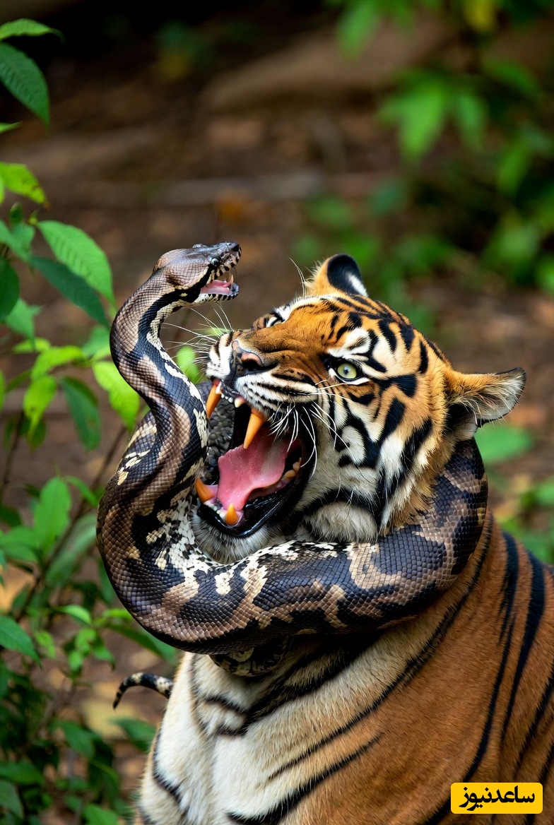 درس هایی از طبیعت؛ راز بقا/ نبرد واقعی مار پیتون غول آسا با ببر بنگال +فیلم
