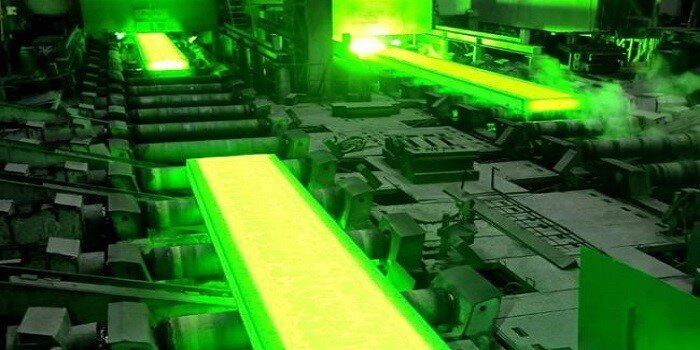 در این تصویر خط تولید فولاد سبز را مشاهده می کنید.