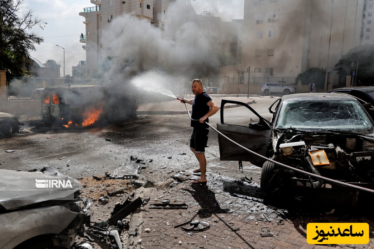 واژگون شدن خودروهای اسرائیلی بر اثر ترس از موشک‌های ایرانی+عکس