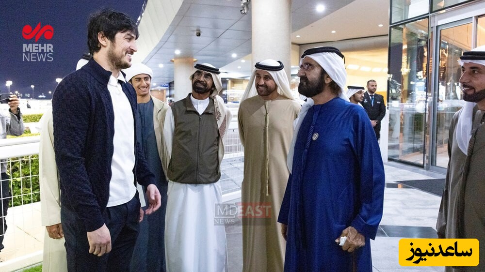 وقتی حاکم امارات از دست دادن با سردار آزمون سیر نمی‌شود!؛ جای گرفتن در دل شیخ پولدار به سبک لژیونر ایرانی+ویدیو/ محمد بن راشد چه لقبی به سردار داد؟