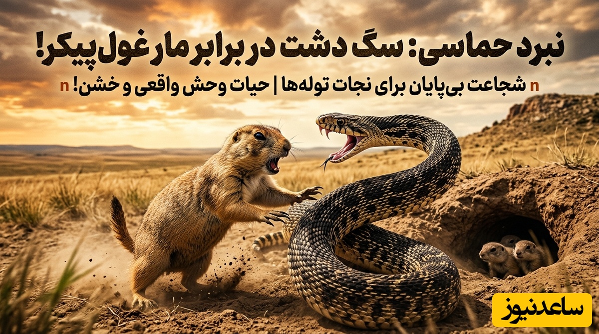 (ویدئو) مستند حیات وحش حیوانات/سنجاب شجاع یا قهرمان دشت؟ نبرد مرگبار پدر فداکار با مار غول‌پیکر برای نجات فرزندان!
