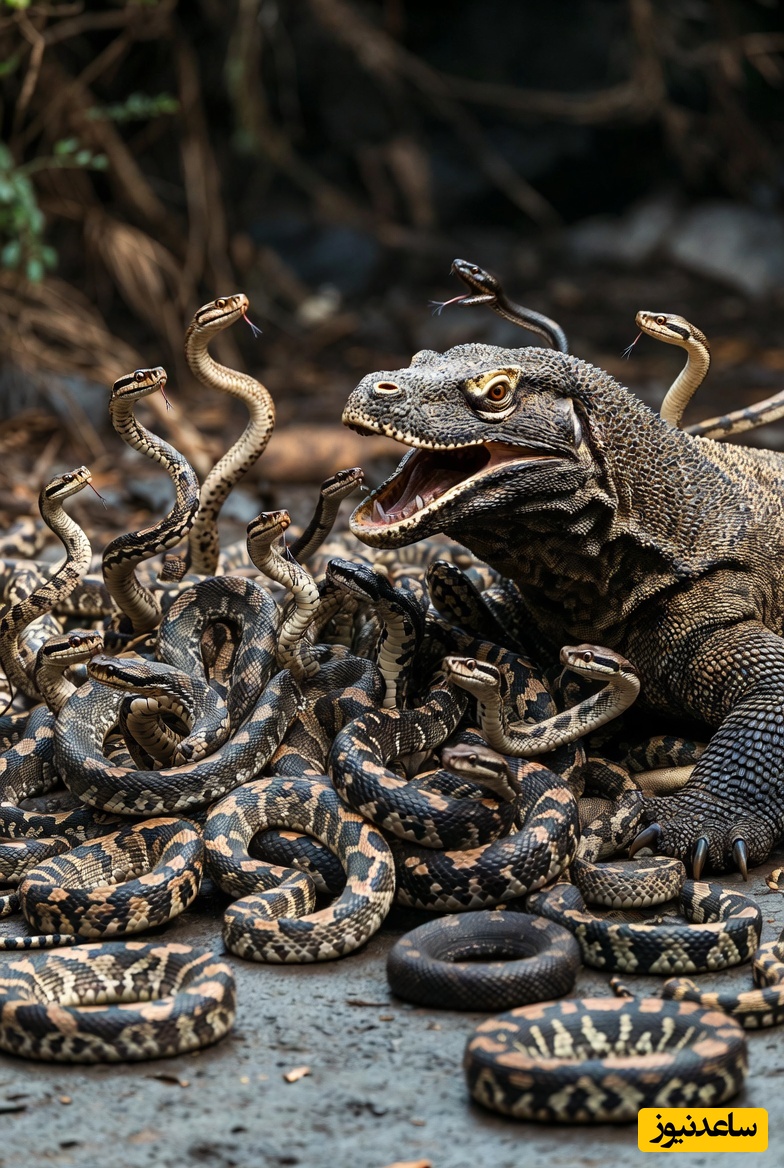 فیلم/ درس هایی از طبیعت؛ مستند حیات وحش/حمله بی رحمانه 100 مار سمی به اژدهای کومودو/ هیچ قدرتی مطلق نیست