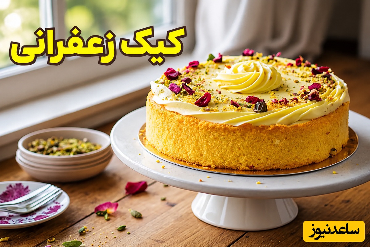 طرز تهیه کیک زعفرانی با ماست پفکی و نرم که همه رو دیونه خودش میکنه؛ عطرش تا هفت کوچه میره