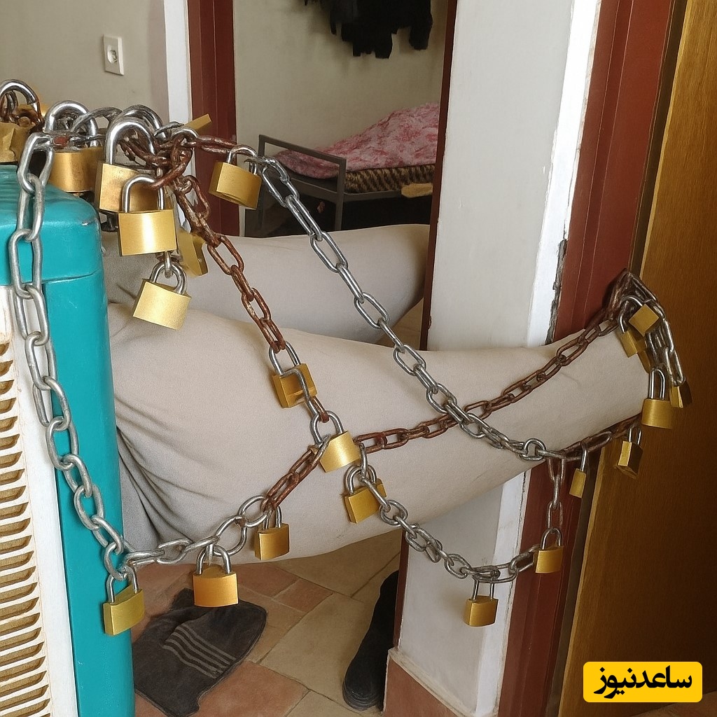 خلاقیت خنده‌دار پدر ایرانی در حفاظت کولر از دزدی حماسه آفرید/ بانک مرکزی سوئیس هم این همه قفل نداره داداش😂