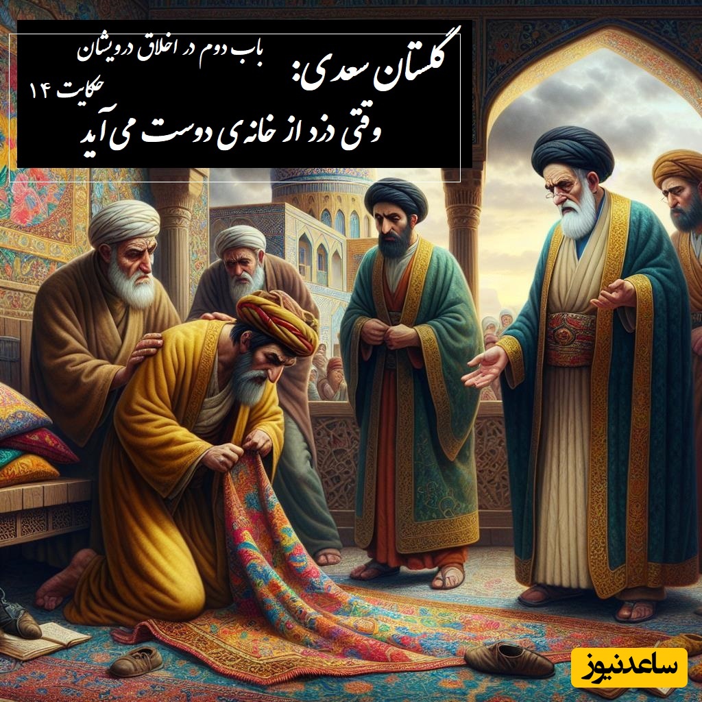 پندهای گلستان سعدی: وقتی دزد از خانه‌ی دوست می‌آید / باب دوم در اخلاق درویشان حکایت شماره 14 + فایل صوتی و نسخه‌های قدیمی