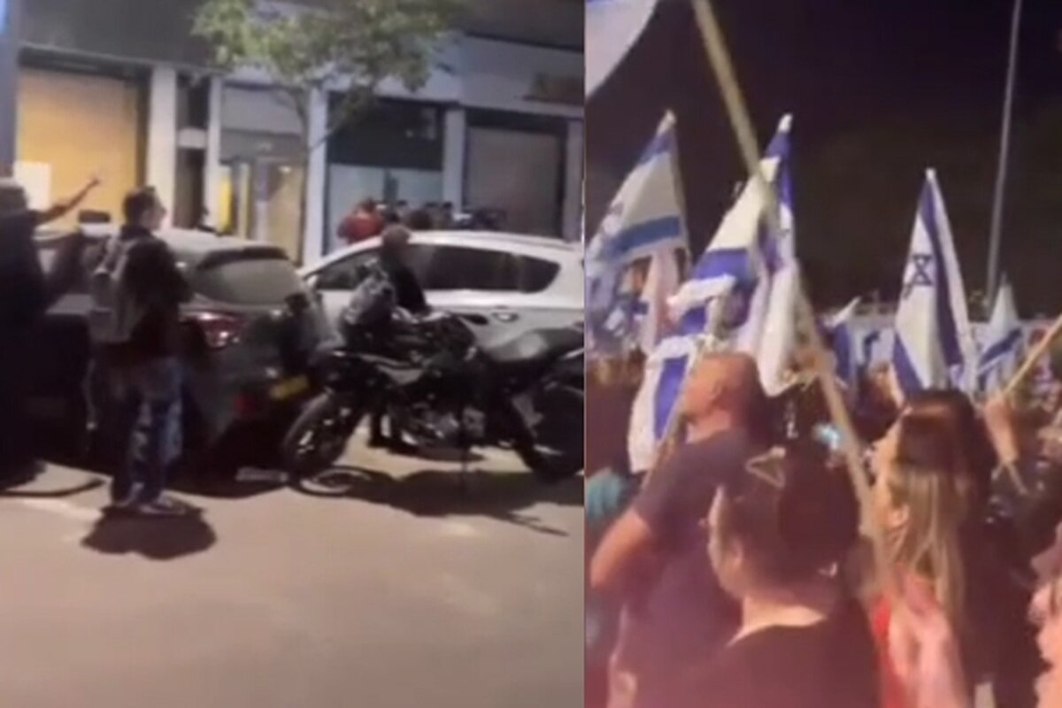محاصره همسر نتانیاهو در آرایشگاه زنانه توسط معترضین + فیلم