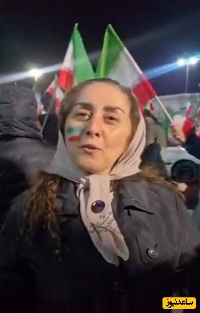 ببینید | بانوی ایرانی بازگشته از آلمان در تجمع شبانه: تو آلمان اجازه ندارید آزاد باشید، اینا همش لب و دهنه!