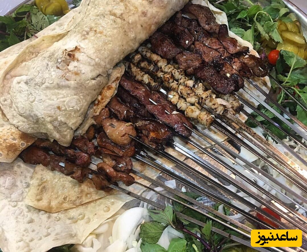 انواع کباب / طرز تهیه کباب دل و دنبه گوسفندی در یک روز برفی + ویدئو