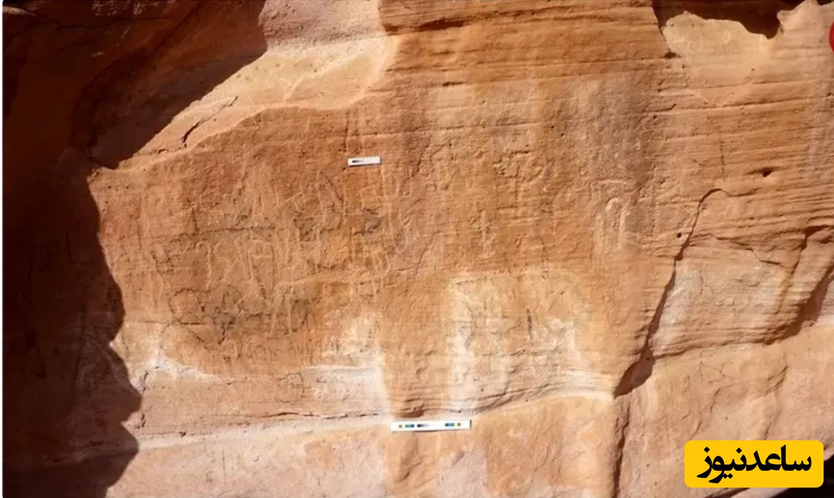 هنر صخره‌ای  5000 ساله با این مضمون: «مین خدا، حاکم منطقه مس» 