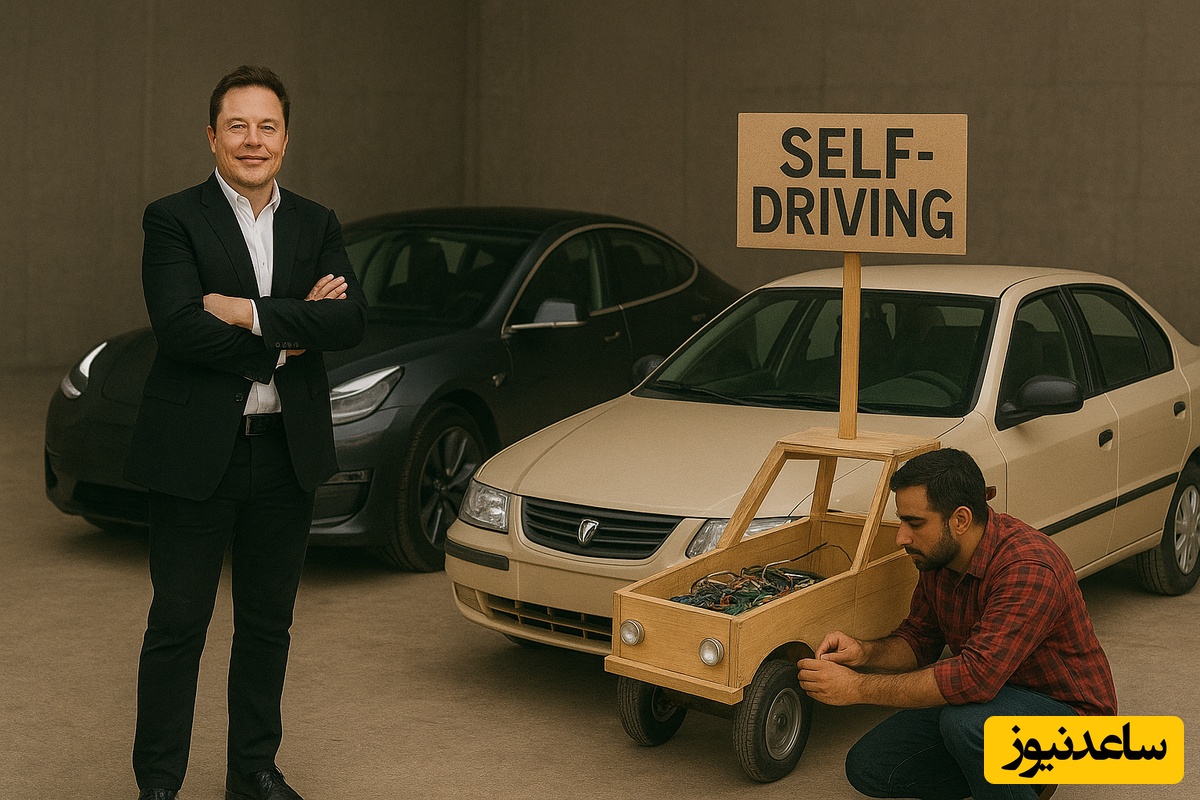 خلاقیت حماسه‌آفرین مرد تنکابنی برای ساخت خودروی بدون راننده با کمترین امکانات، رقیب‌ تسلا پیدا شد / هنر نزد ایرانیان است و بس