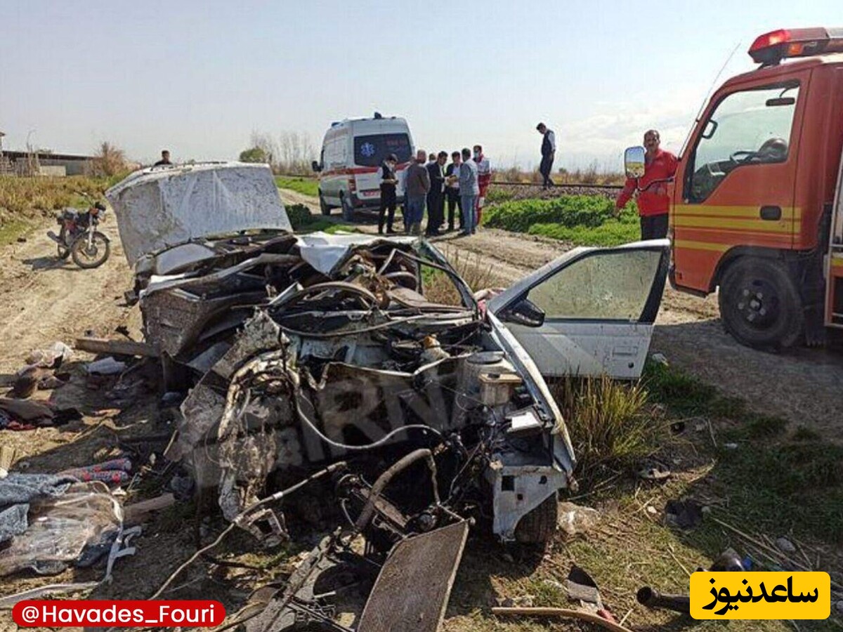 برخورد دلخراش قطار با یک خودرو در گلوگاه مازندران، یک کشته برجا گذاشت