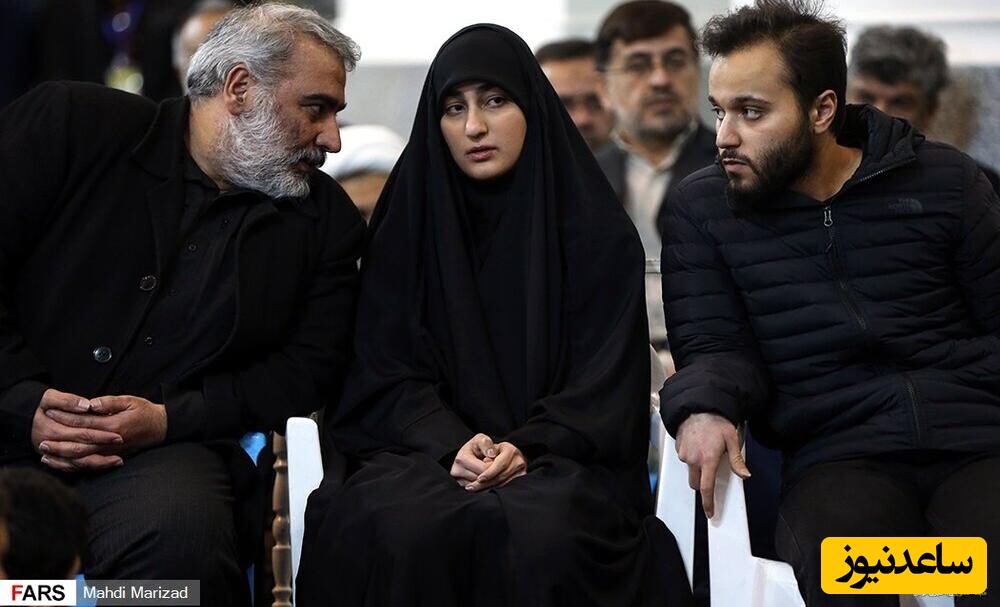 چهره غمگین پسر بزرگ پزشکیان و پسر کوچک سردار سلیمانی در مراسم وداع با سیدحسن نصرالله در بیروت+عکس