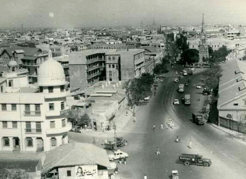 (عکس) سفر به تهران قدیم؛ میدان حسن‌آباد تهران 67 سال قبل این شکلی بود