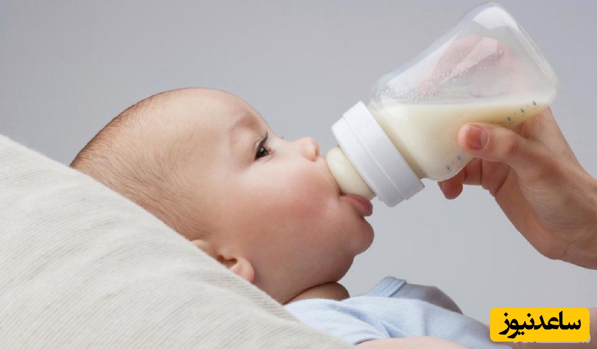 دادن شیشه شیر به نوزاد