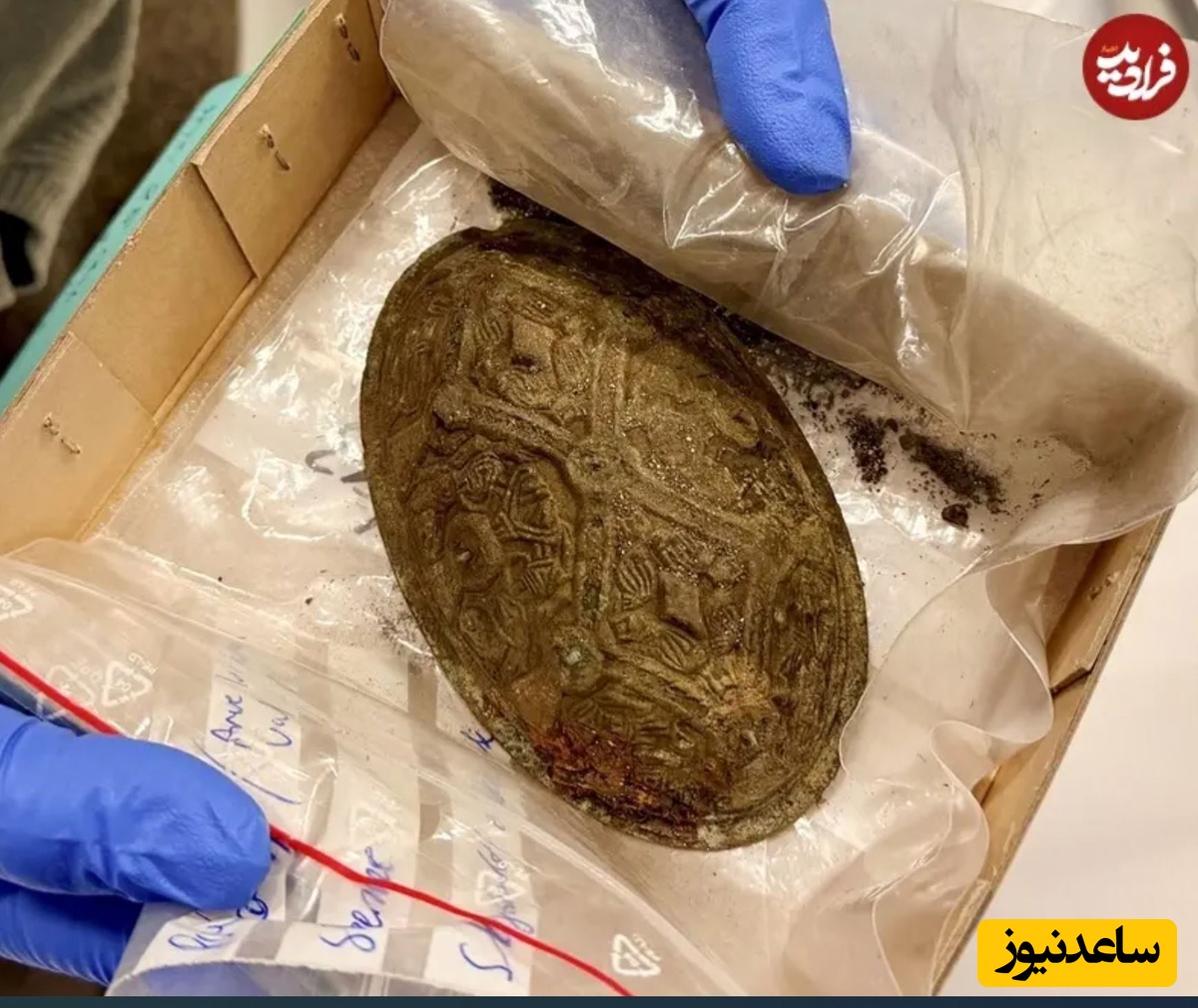 این سنجاق سینه زیبا با شکل کاسه از جمله اشیاء کشف‌شده در گور است