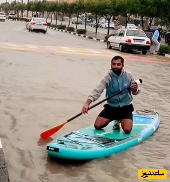 خلاقیت خنده دار مرد قشمی در مواجهه با سیل/هنر نزد ایرانیان است و بس