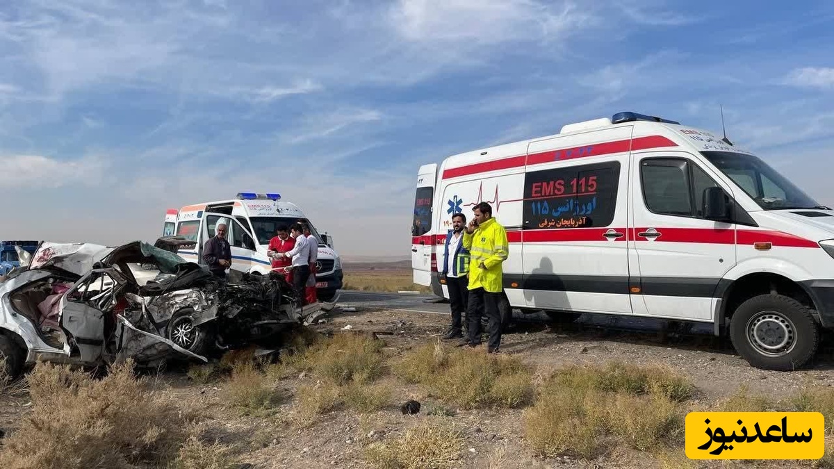 تصادف خونین سمند و پژو در محور هریس – تبریز سه نفر جان باخته و سه تن نیز مصدوم شدند+فیلم