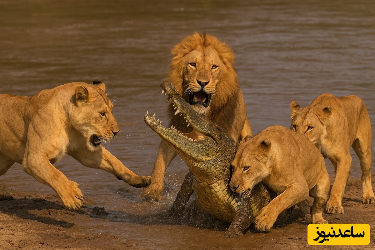 (ویدیو) مستند حیات وحش حیوانات؛ راز بقا/ نبرد طاقت‌فرسای گله شیرها با تمساح تنومند