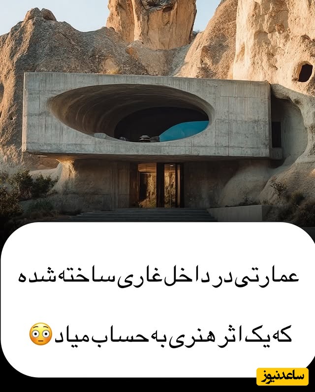 معماری باشکوه عمارتی در داخل غار که چشم هر بیننده‌ای را مجذوب خود می‌کند / خونه نیست بلکه یک شاهکار هنریه😍 + عکس