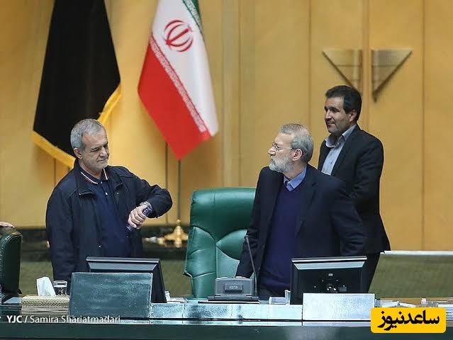 شهید لاریجانی و پزشکیان در مجلس