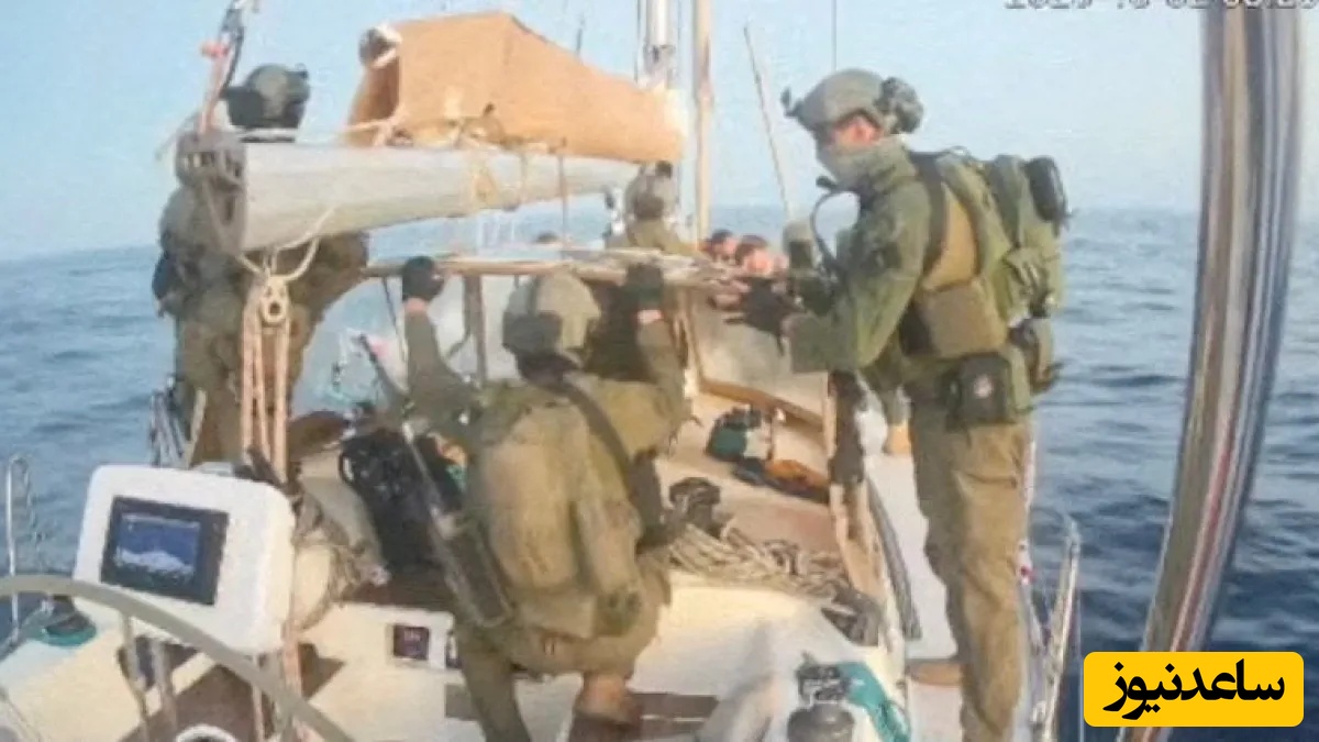 (ویدیو) آزار  حاضرین ناوگان صمود توسط سربازان اسرائیلی