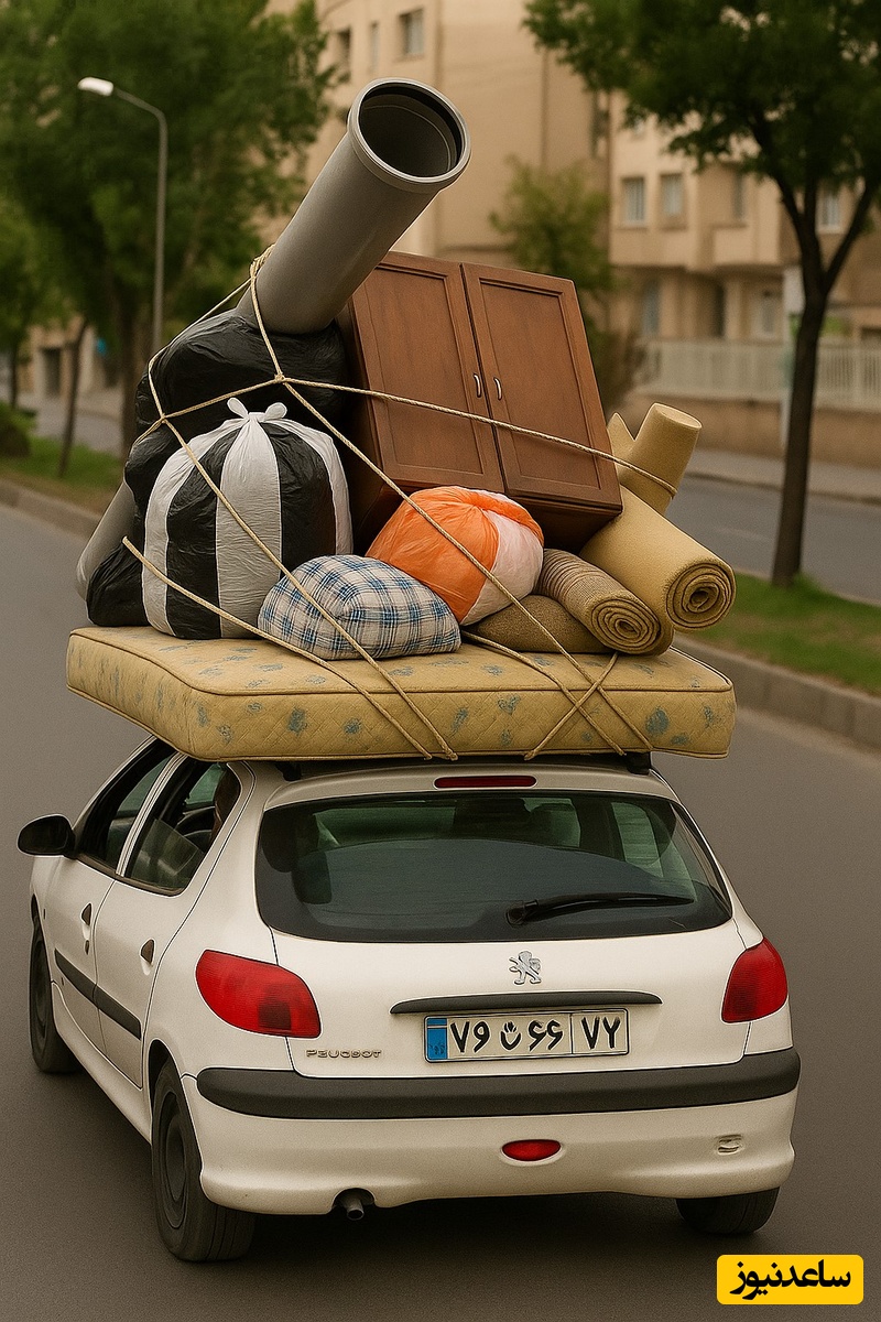 خلاقیت خنده‌دار جوان ایرانی در حمل لوله پلیکا با 206 حماسه آفرید/ از متفکران چالش نه به وانت هستن ایشون😂