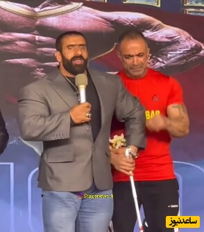 وقتی بدنساز نابینا خواست پای هادی چوپان را ببوسد / حرکت زیبا و انسانی گرگ پارسی برای آقای بدنساز