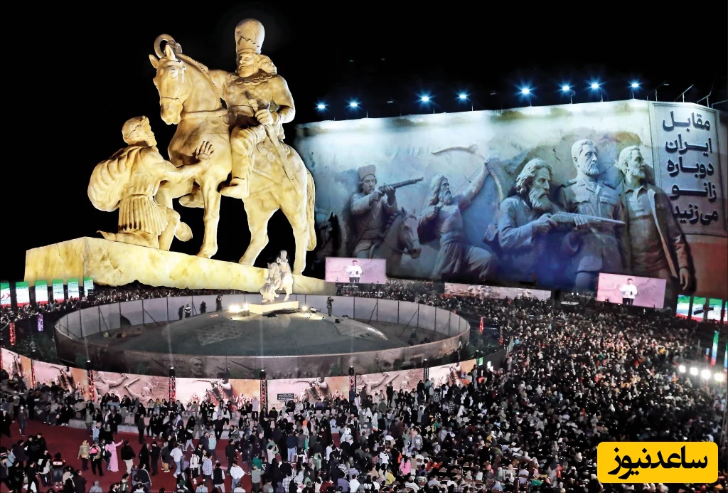 وایرال شدن تصویر زانو زدن ترامپ و نتانیاهو در مقابل حضرت آقا بعد از رونمایی از مجسمه زانو زدن امپیراطور روم در برابر پادشاه ساسانی!