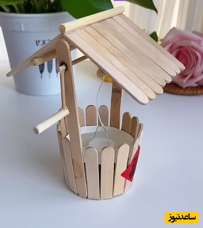 خلاقیت با چوب بستنی/ آموزش ساخت کاردستی برای دانش‌آموزان مبتکر! +ویدیو