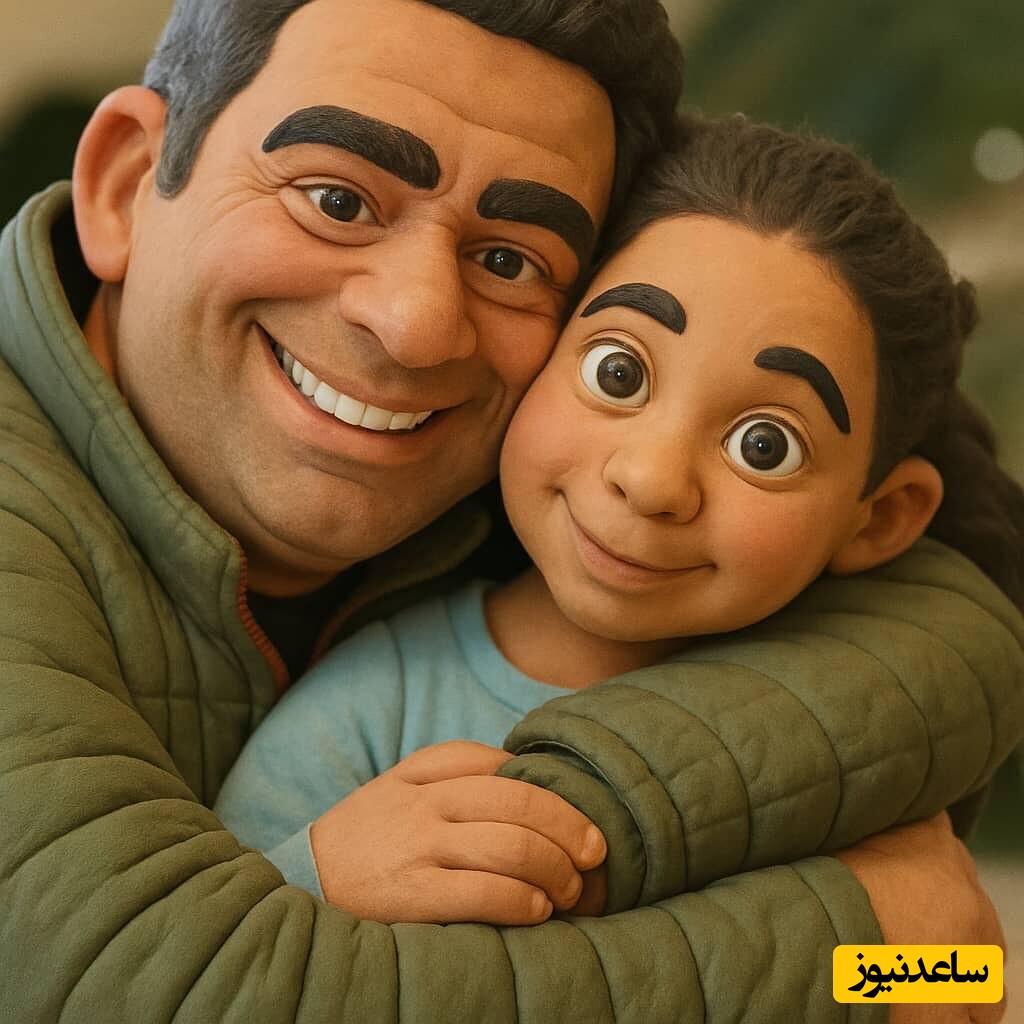 عکس کارتونی منوچهر هادی و دخترش سوفیا 