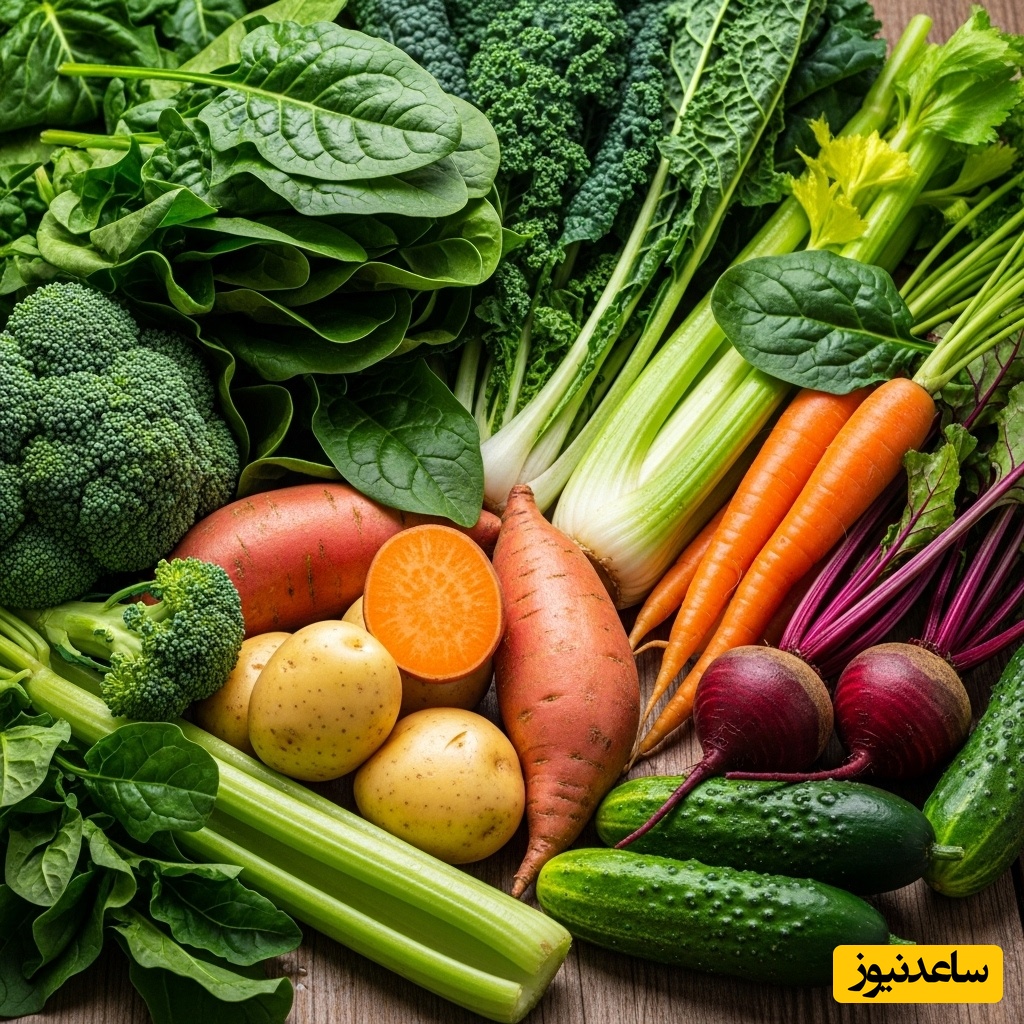 سبزیجات برگ سبز و ریشهای