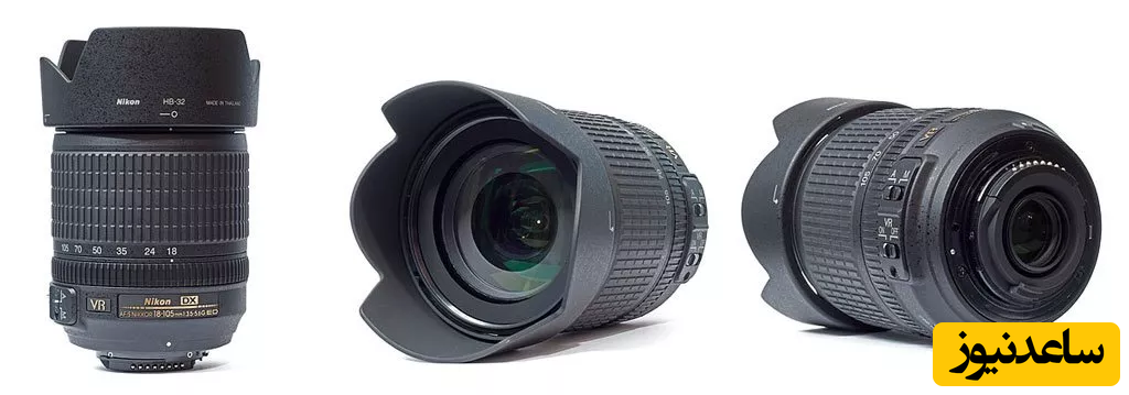 لنز Nikkor 18-105mm از سری AF-S DX نیکون که در کنار دوربین‌های D90 و D7000 همراه با D5100 و D3200 عرضه می‌شود.